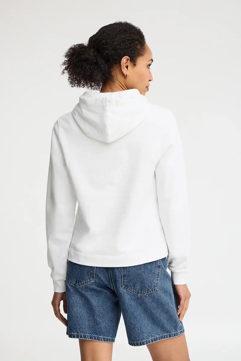 White straight-fit hoodie with Rigby Go embroidery - Image 5