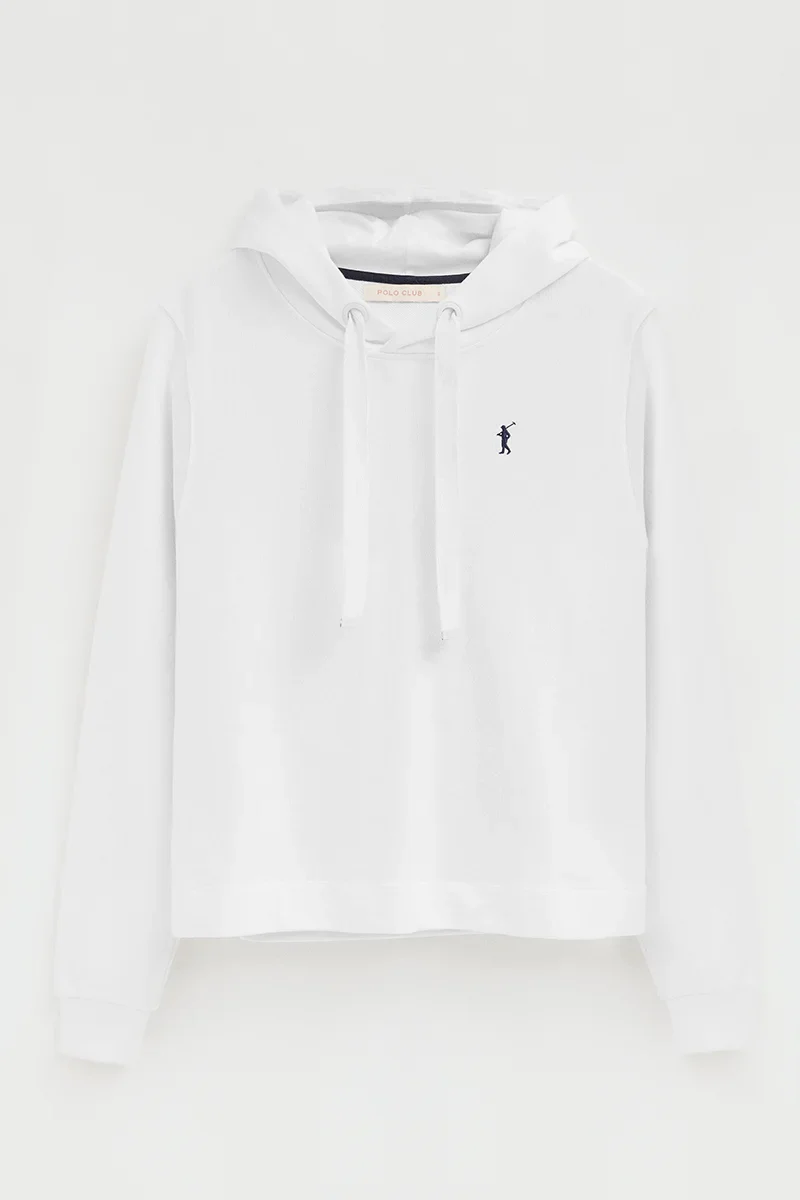 White straight-fit hoodie with Rigby Go embroidery - Image 6