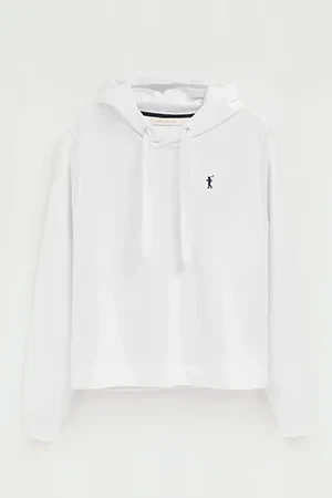 White straight-fit hoodie with Rigby Go embroidery - Image 9