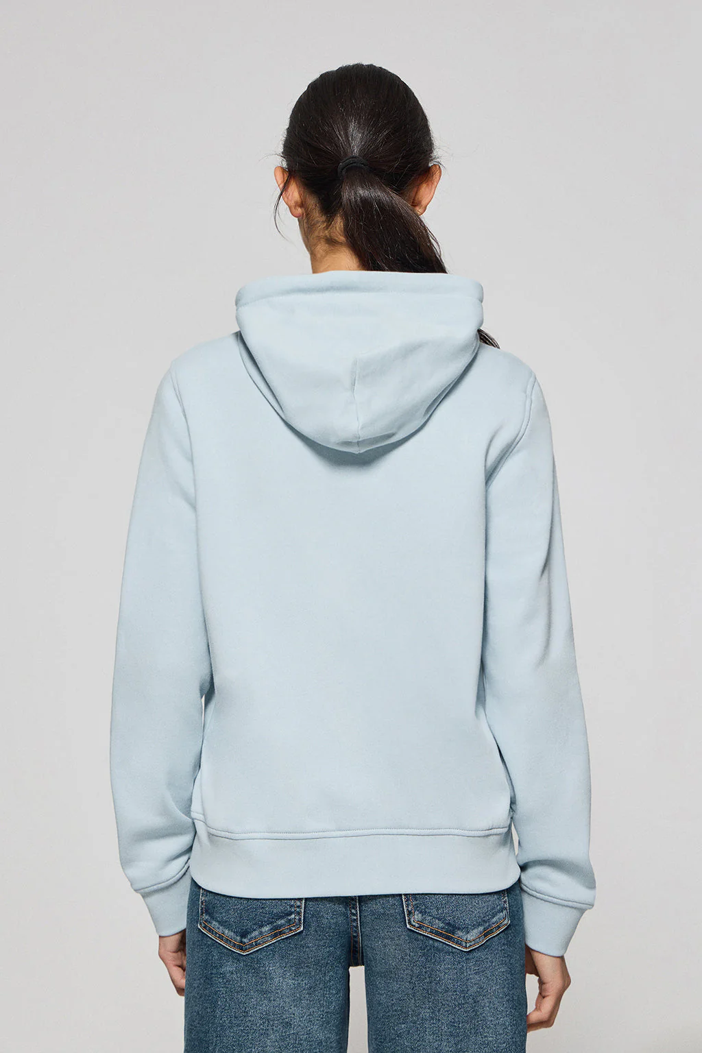 Light-blue hoodie with zip and Rigby Go embroidery - Image 4
