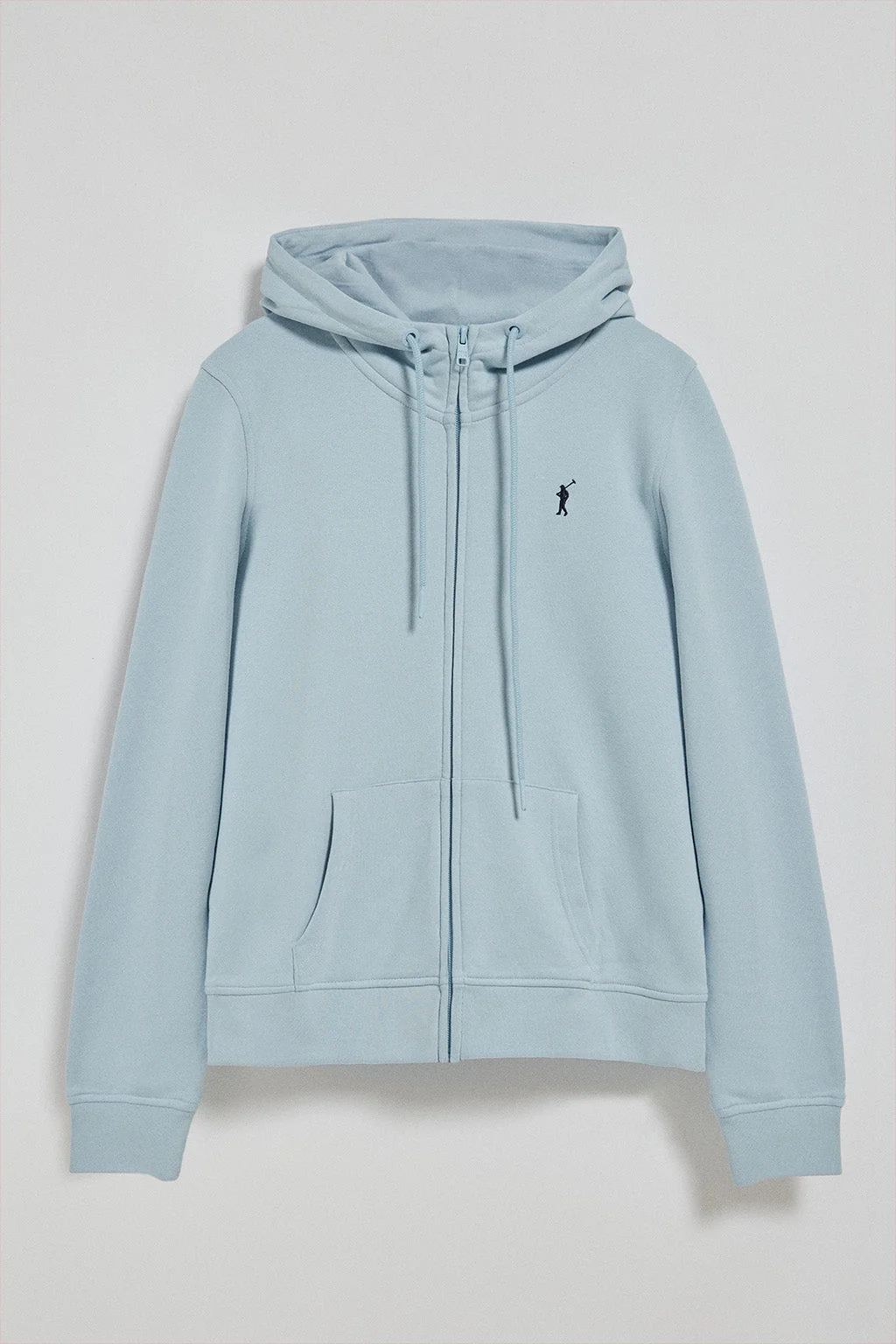 Light-blue hoodie with zip and Rigby Go embroidery - Image 5