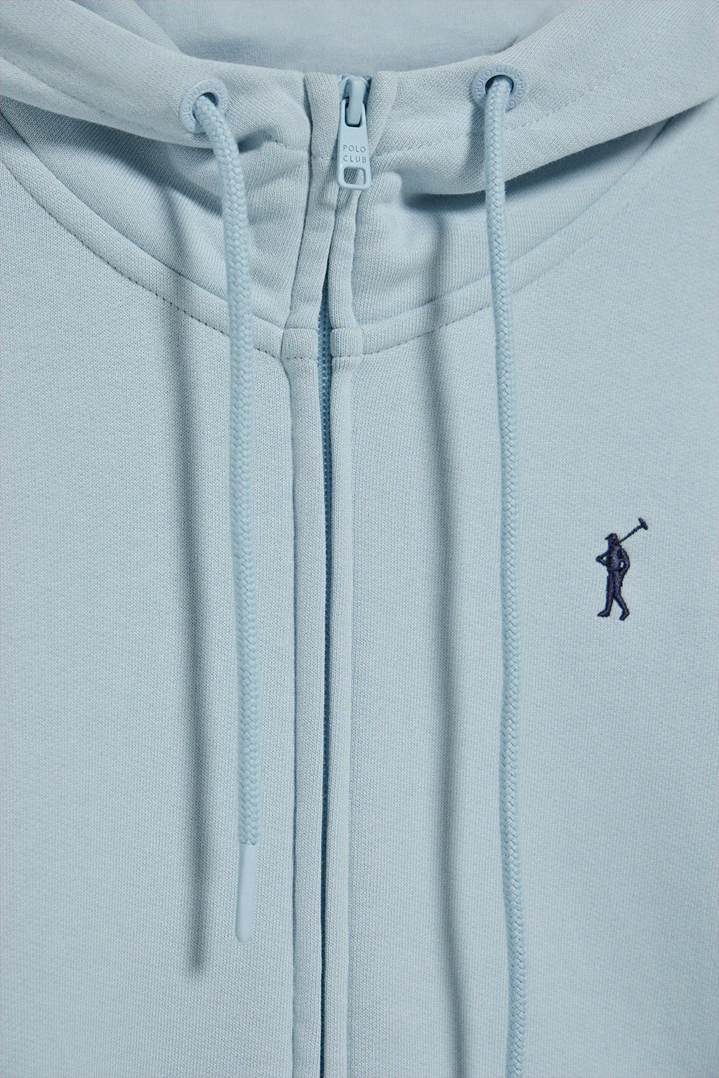 Light-blue hoodie with zip and Rigby Go embroidery - Image 6