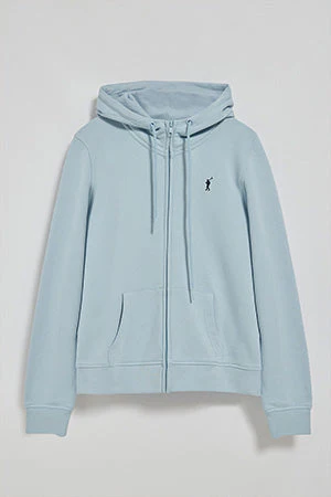 Light-blue hoodie with zip and Rigby Go embroidery - Image 9