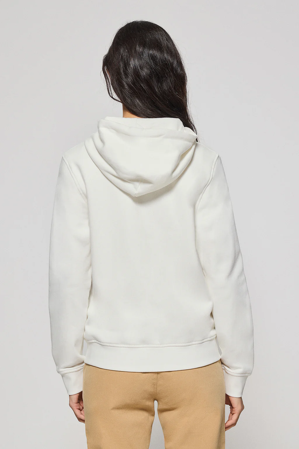 Beige hoodie with zip and Rigby Go embroidery - Image 2