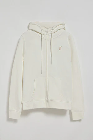 Beige hoodie with zip and Rigby Go embroidery - Image 9