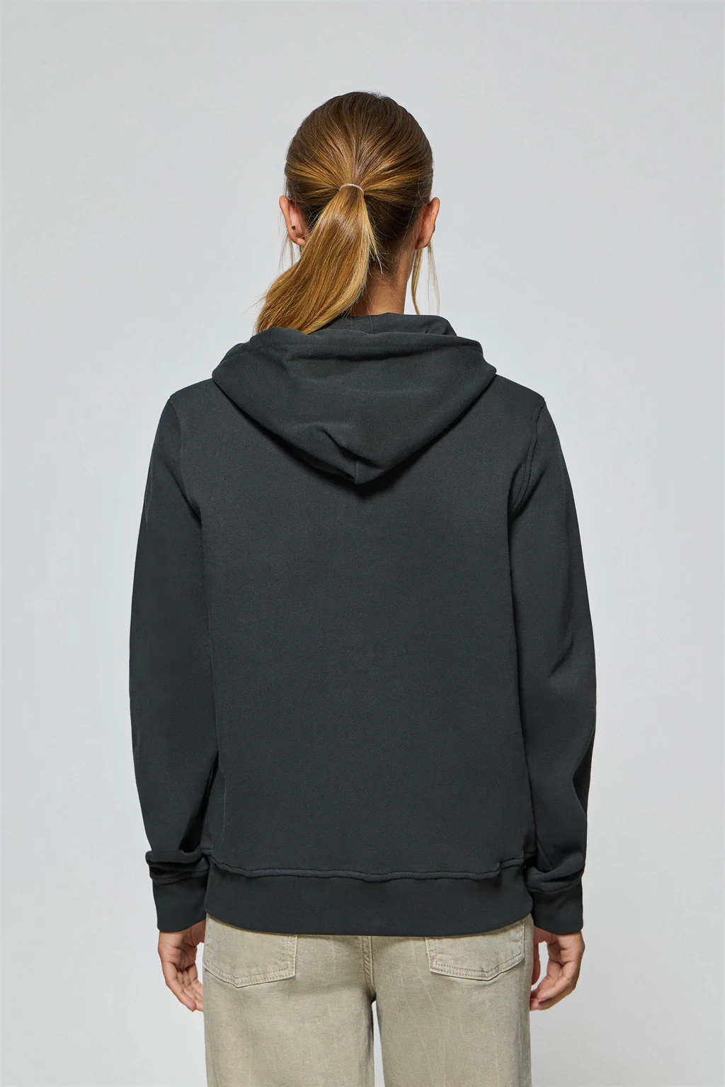 Black hoodie with zip and Rigby Go embroidery - Image 2