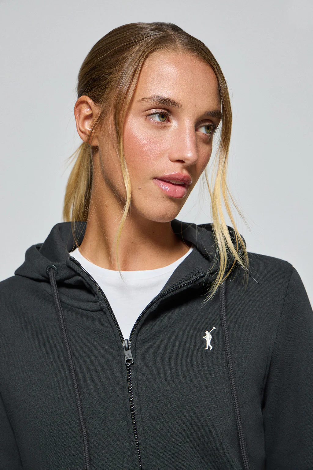 Black hoodie with zip and Rigby Go embroidery - Image 3