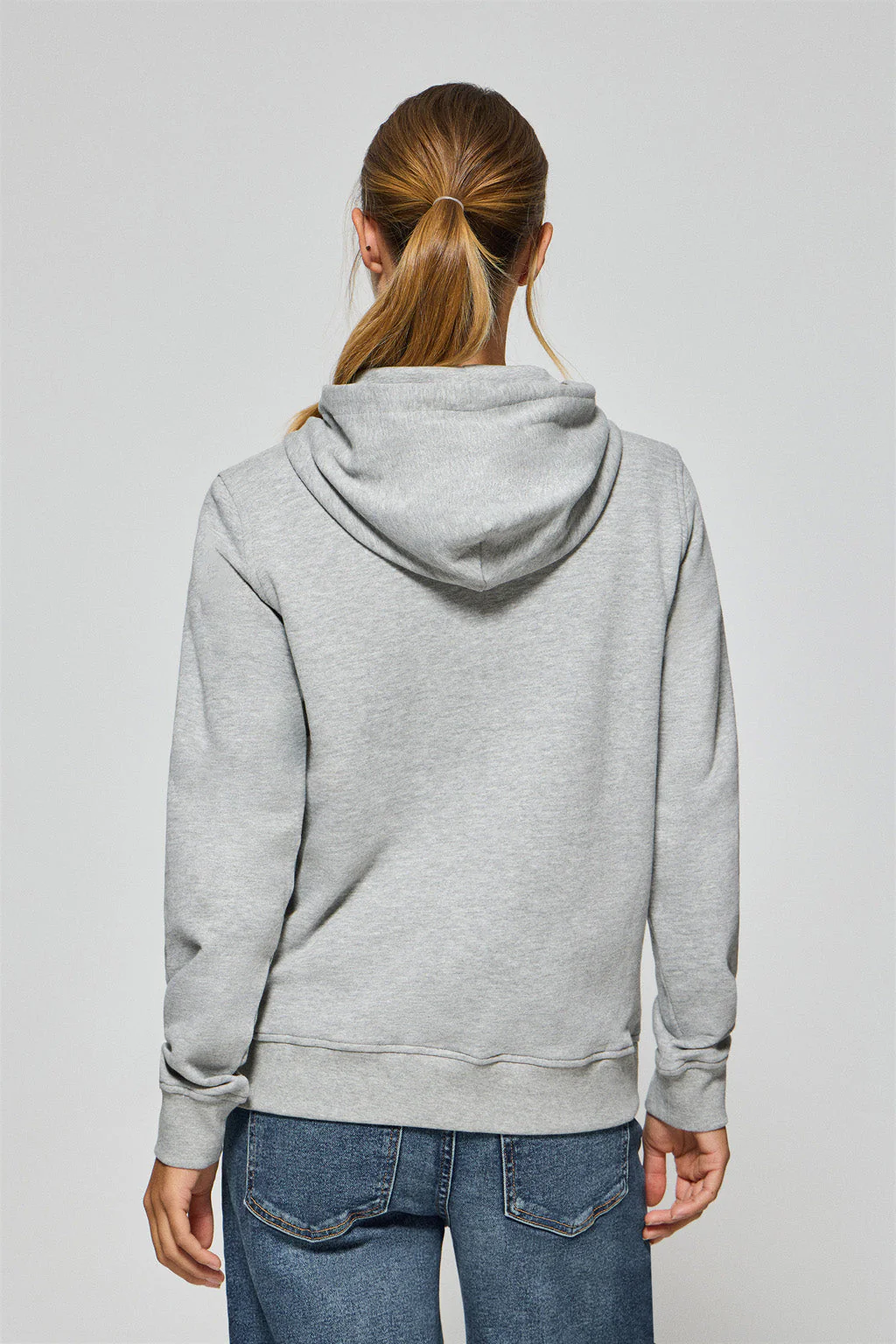 Grey-marl hoodie with zip and Rigby Go embroidery - Image 5