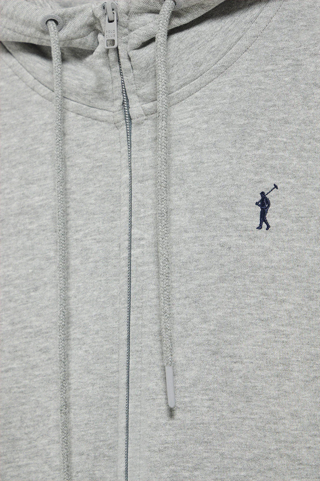 Grey-marl hoodie with zip and Rigby Go embroidery - Image 7