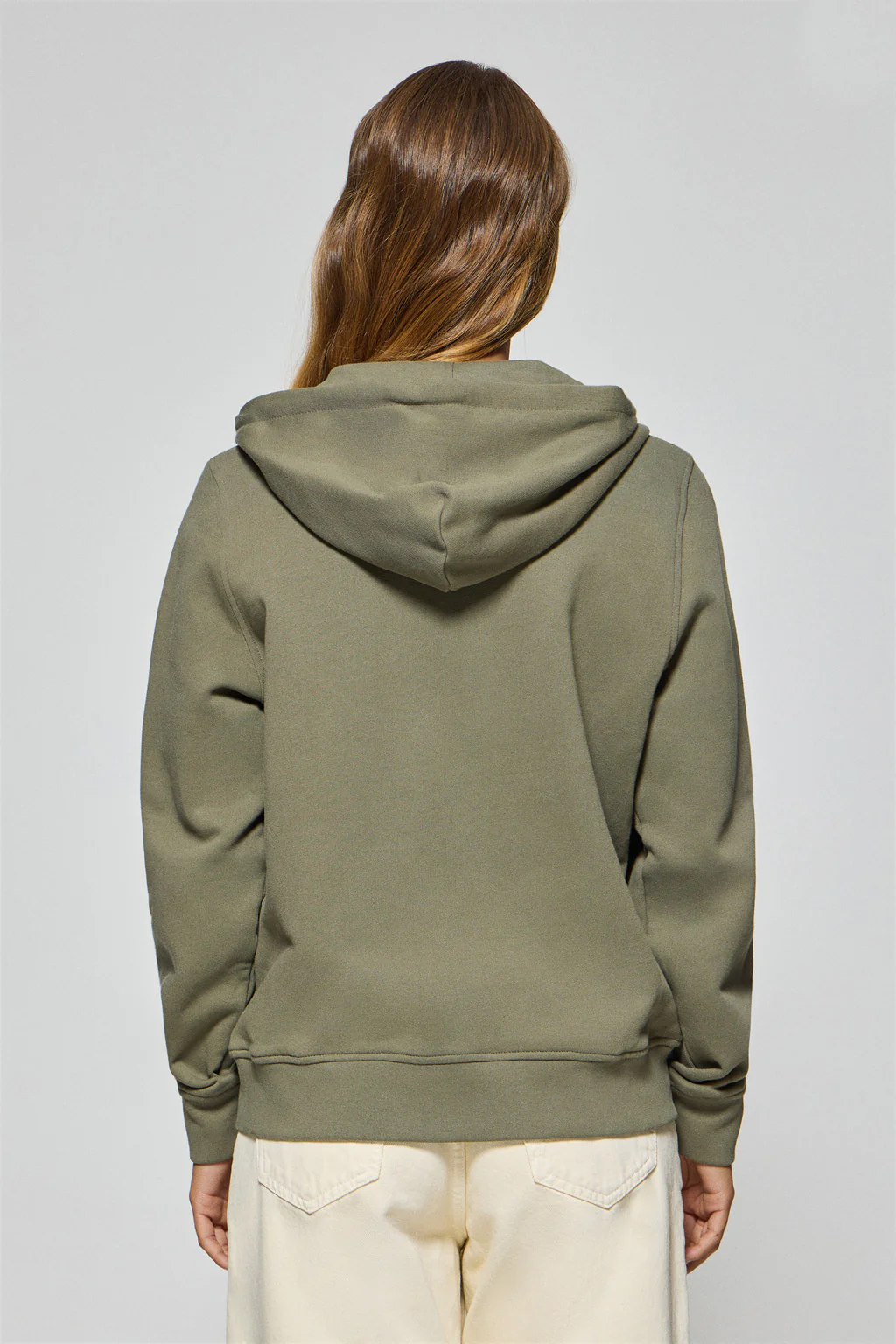 Army-green hoodie with zip and Rigby Go embroidery - Image 2