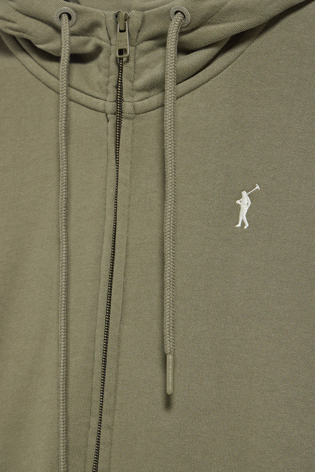 Army-green hoodie with zip and Rigby Go embroidery - Image 6