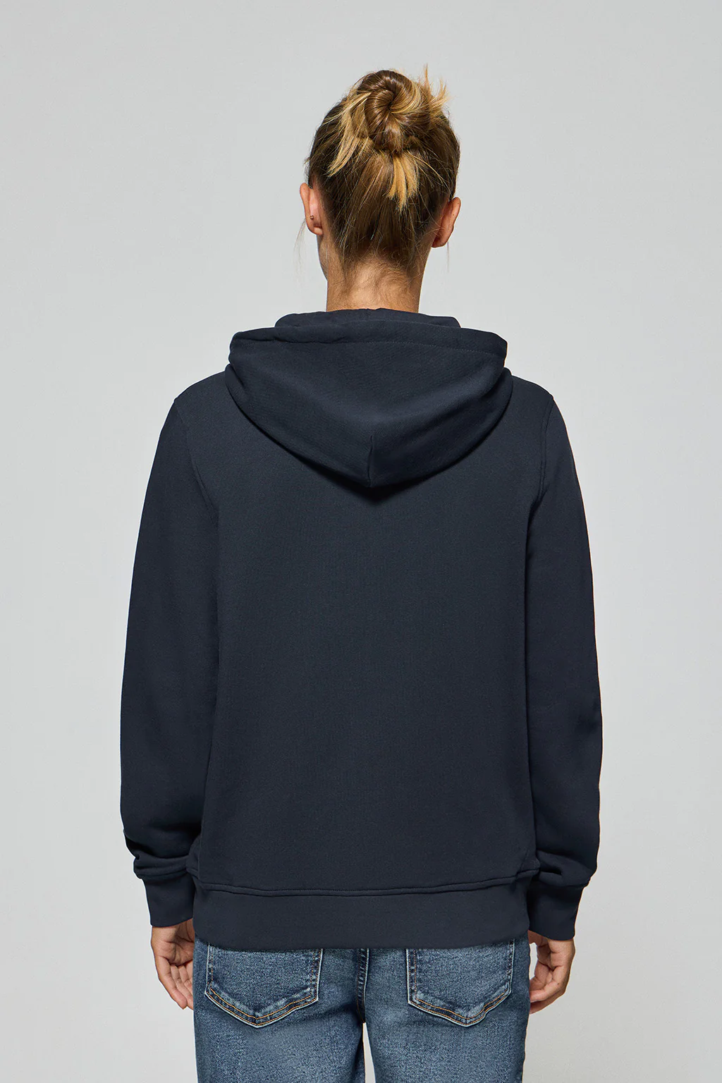 Navy-blue hoodie with zip and Rigby Go embroidery - Image 2