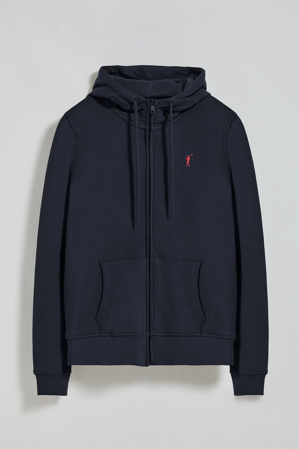 Navy-blue hoodie with zip and Rigby Go embroidery - Image 7