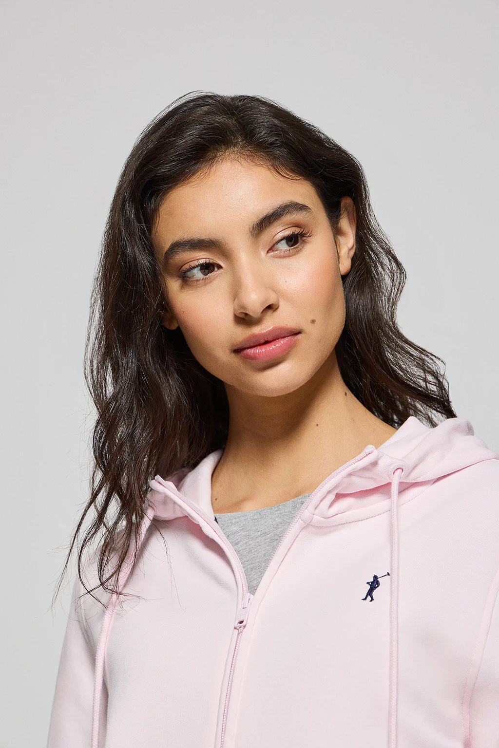 Pink hoodie with zip and Rigby Go embroidery - Image 3