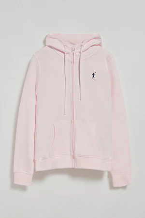 Pink hoodie with zip and Rigby Go embroidery - Image 9