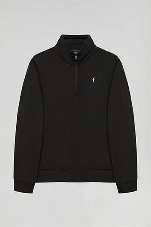 Black half-zip sweatshirt with Rigby Go logo - Image 8