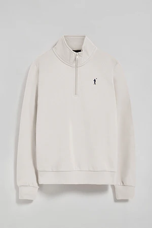 Off-white half-zip sweatshirt with Rigby Go logo - Image 8