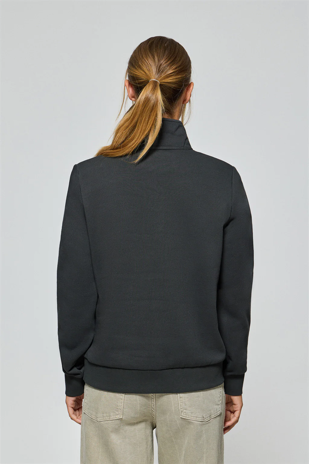 Black half-zip sweatshirt with Rigby Go logo - Image 2