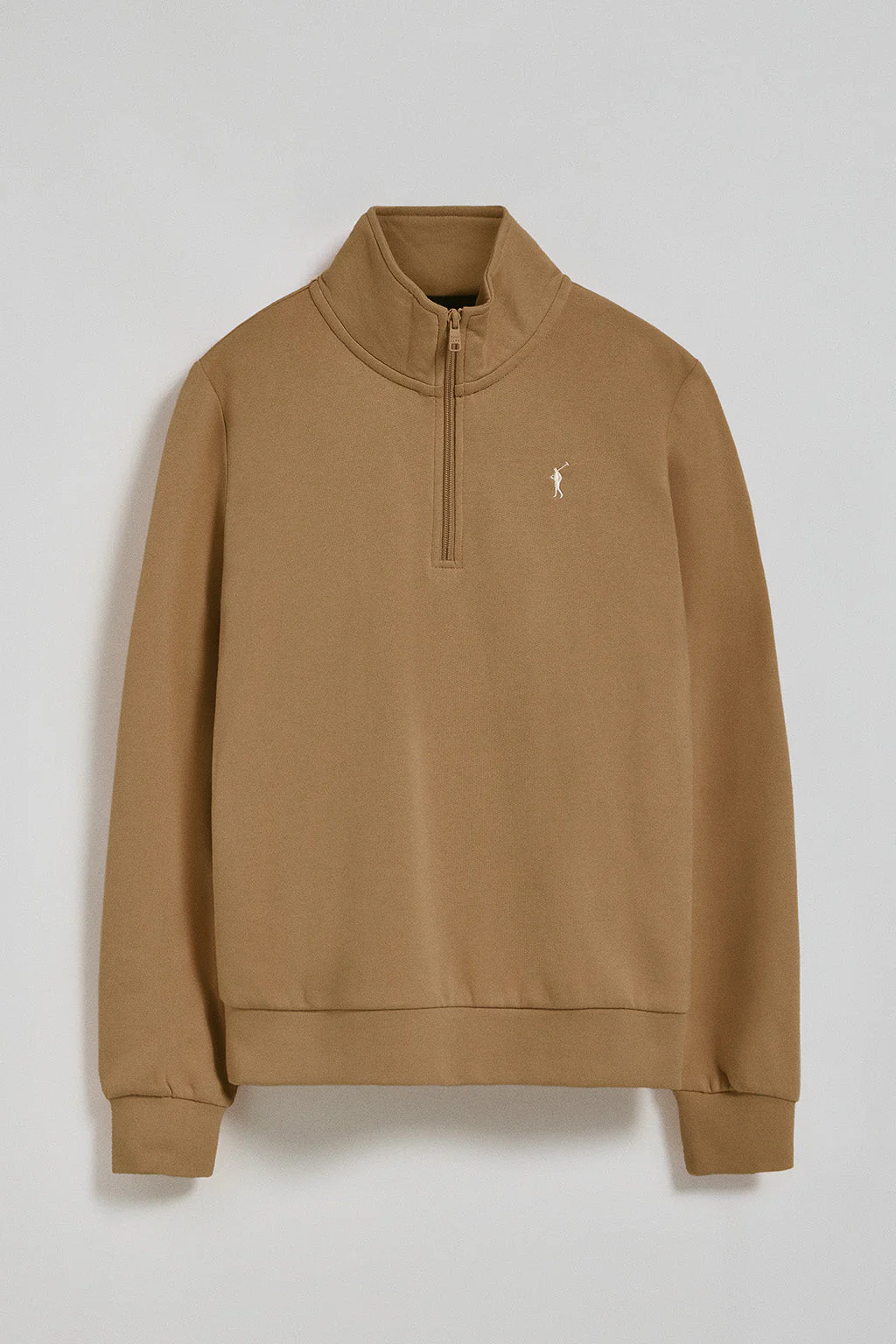 Brown half-zip sweatshirt with Rigby Go logo - Image 5