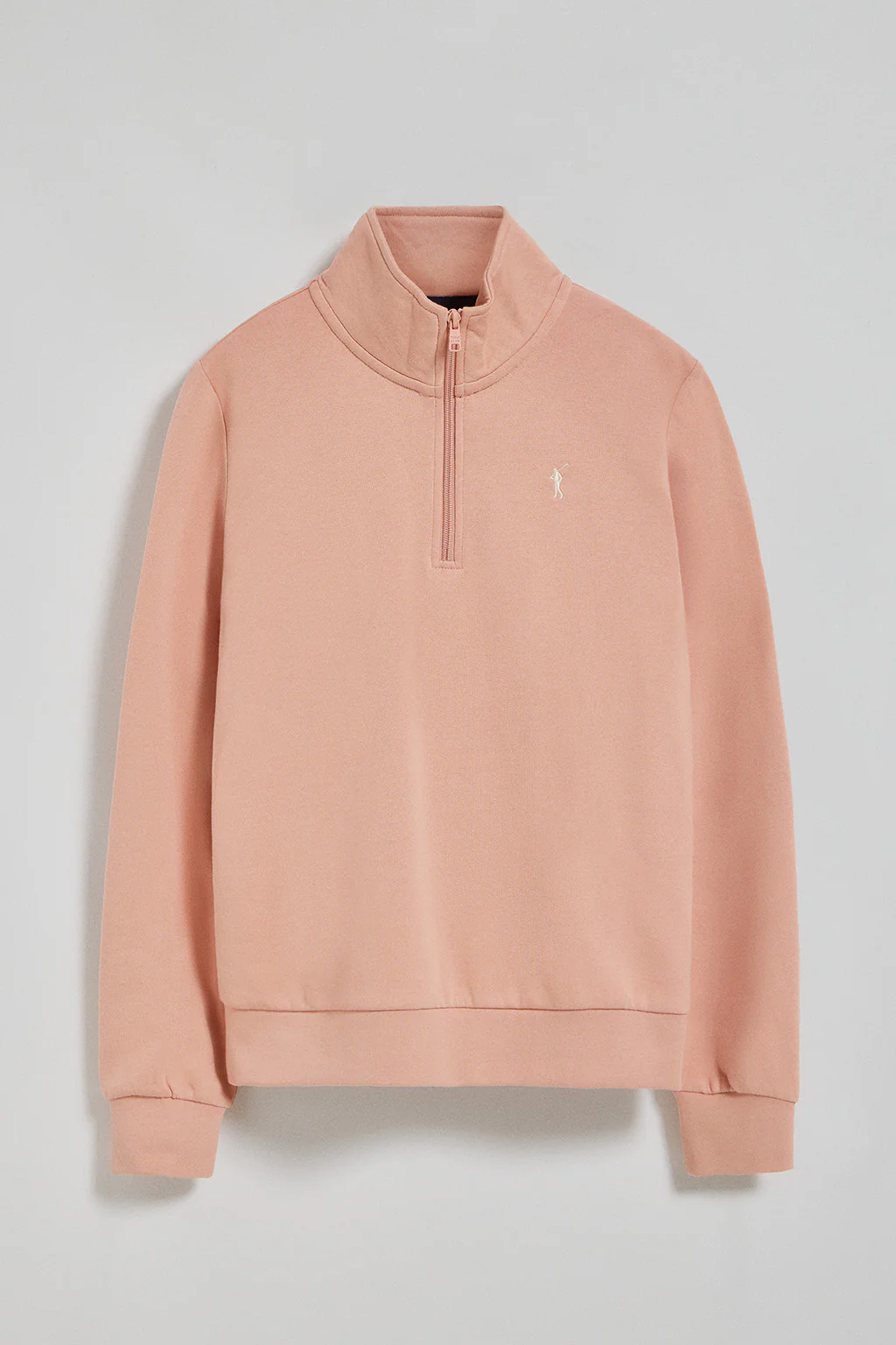 Pale-pink half-zip sweatshirt with Rigby Go logo - Image 7
