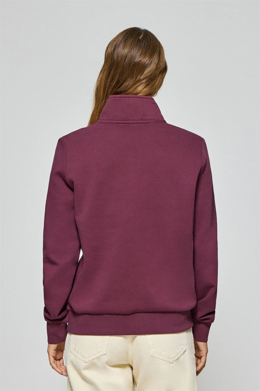 Plum half-zip sweatshirt with Rigby Go logo - Image 4