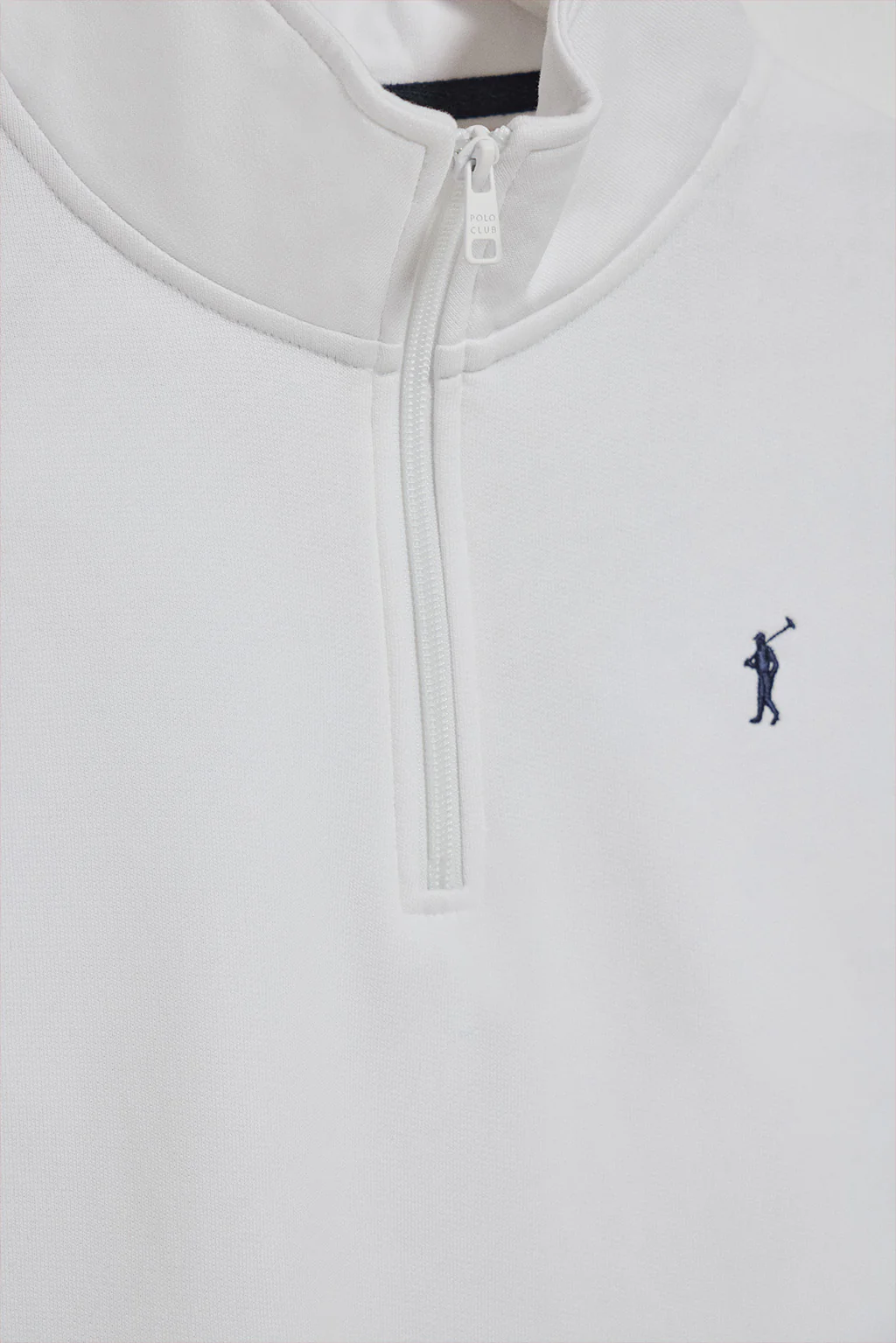 White half-zip sweatshirt with Rigby Go logo - Image 7