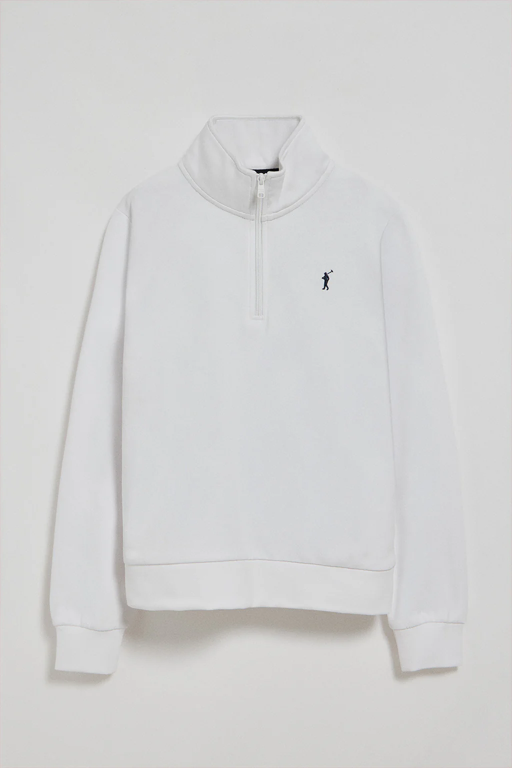 White half-zip sweatshirt with Rigby Go logo - Image 8