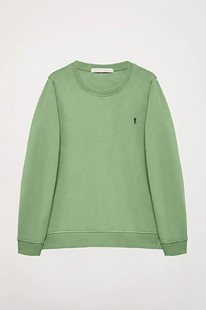 Mud-green round-neck basic sweatshirt with Rigby Go logo - Image 7