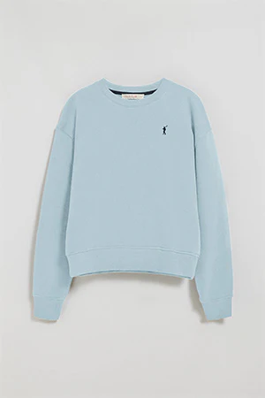 Light-blue round-neck sweatshirt with Rigby Go embroidered logo - Image 9