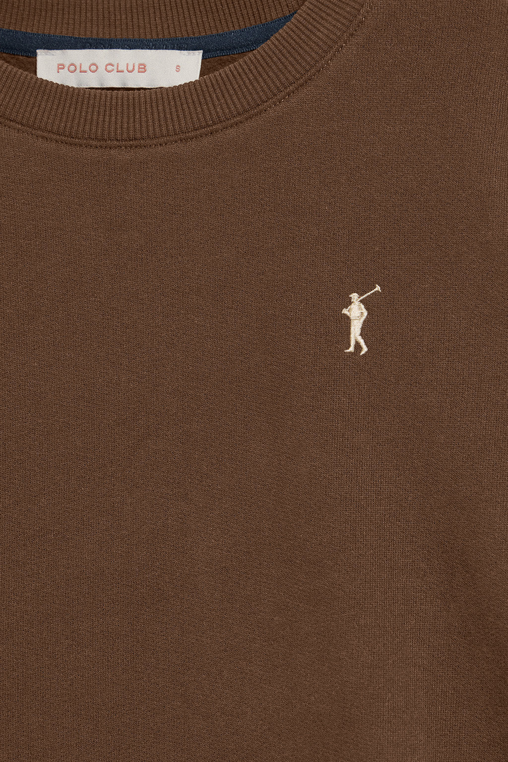Brown round-neck sweatshirt with Rigby Go embroidered logo - Image 7