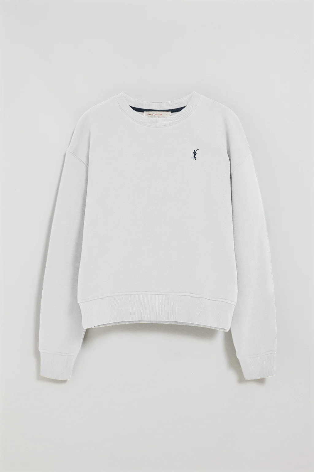 White round-neck sweatshirt with Rigby Go embroidered logo - Image 8