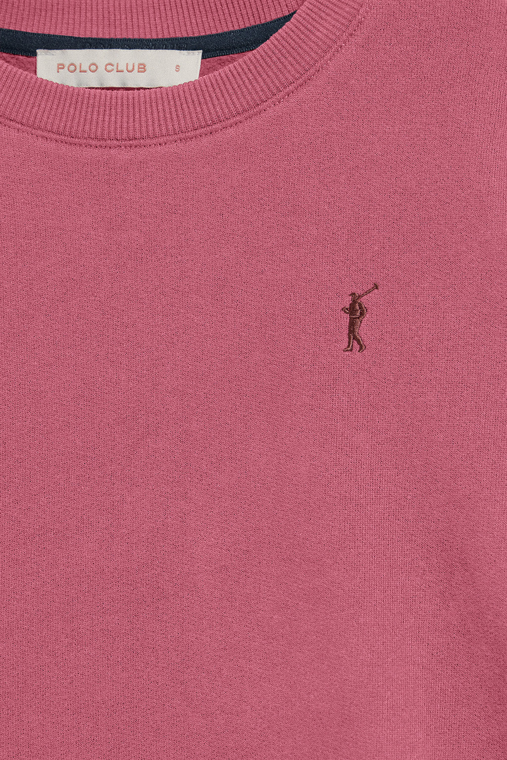 Wine-pink round-neck sweatshirt with Rigby Go embroidered logo - Image 6