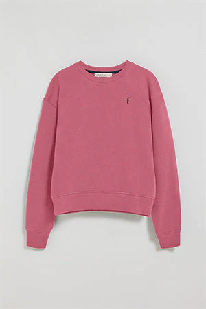 Wine-pink round-neck sweatshirt with Rigby Go embroidered logo - Image 9