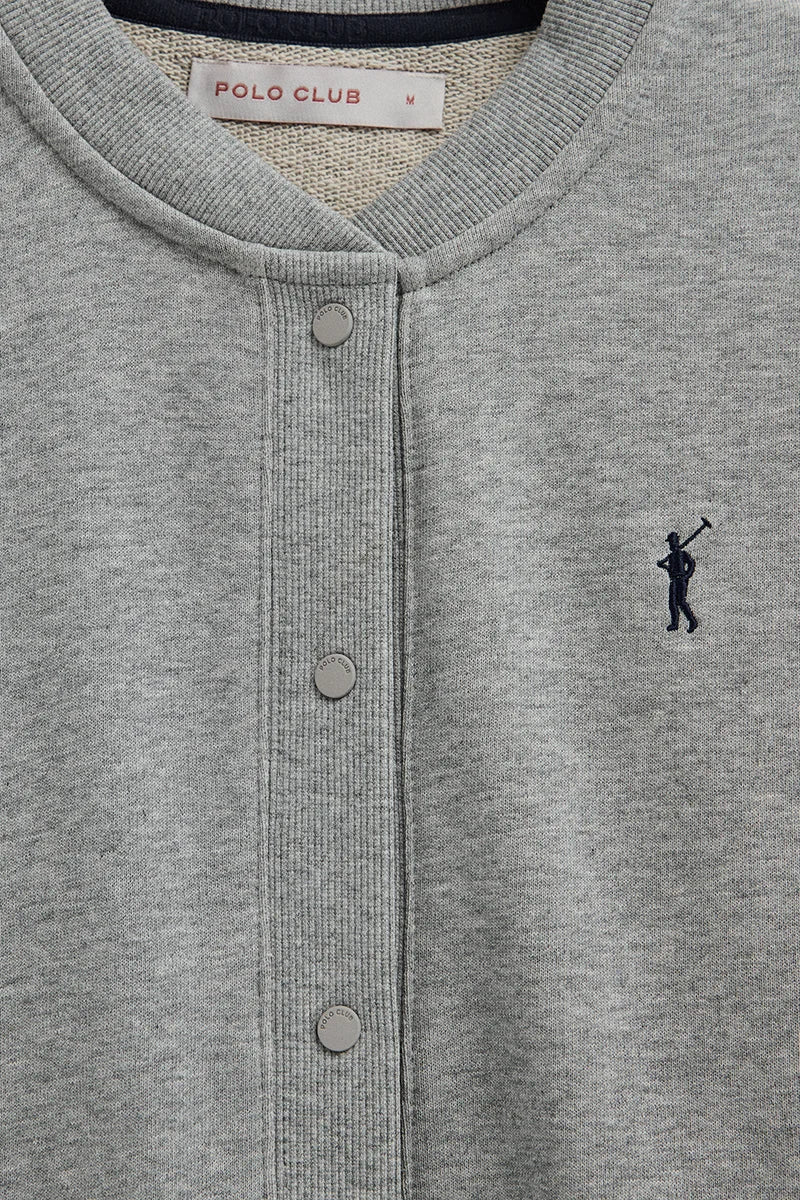 Grey-marl cardigan in sweatshirt fabric with Rigby Go embroidery - Image 7