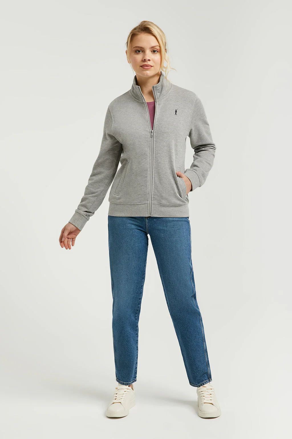 Grey-vigore high-neck open sweatshirt with Rigby Go logo - Image 2
