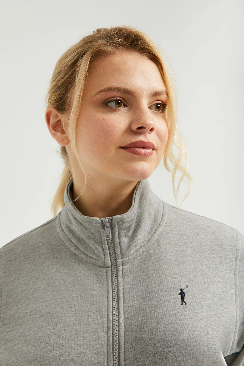 Grey-vigore high-neck open sweatshirt with Rigby Go logo - Image 4