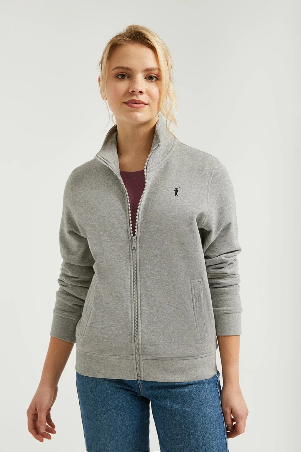 Grey-vigore high-neck open sweatshirt with Rigby Go logo - Image 5