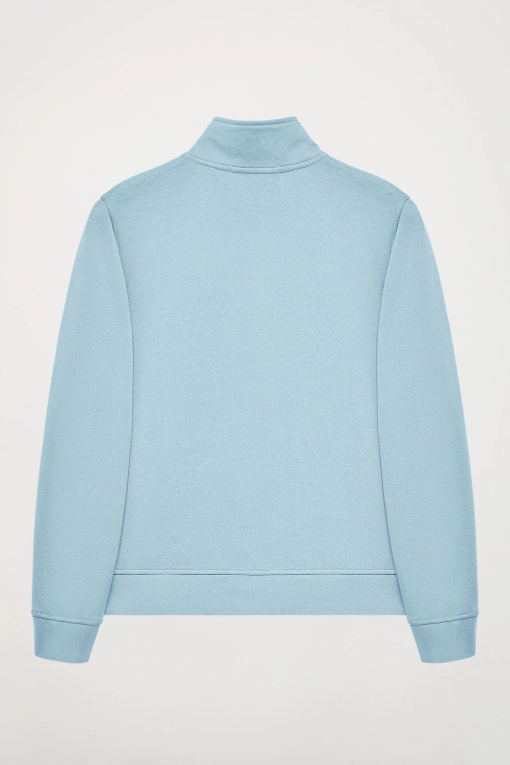 Sky-blue high-neck open sweatshirt with Rigby Go logo - Image 9
