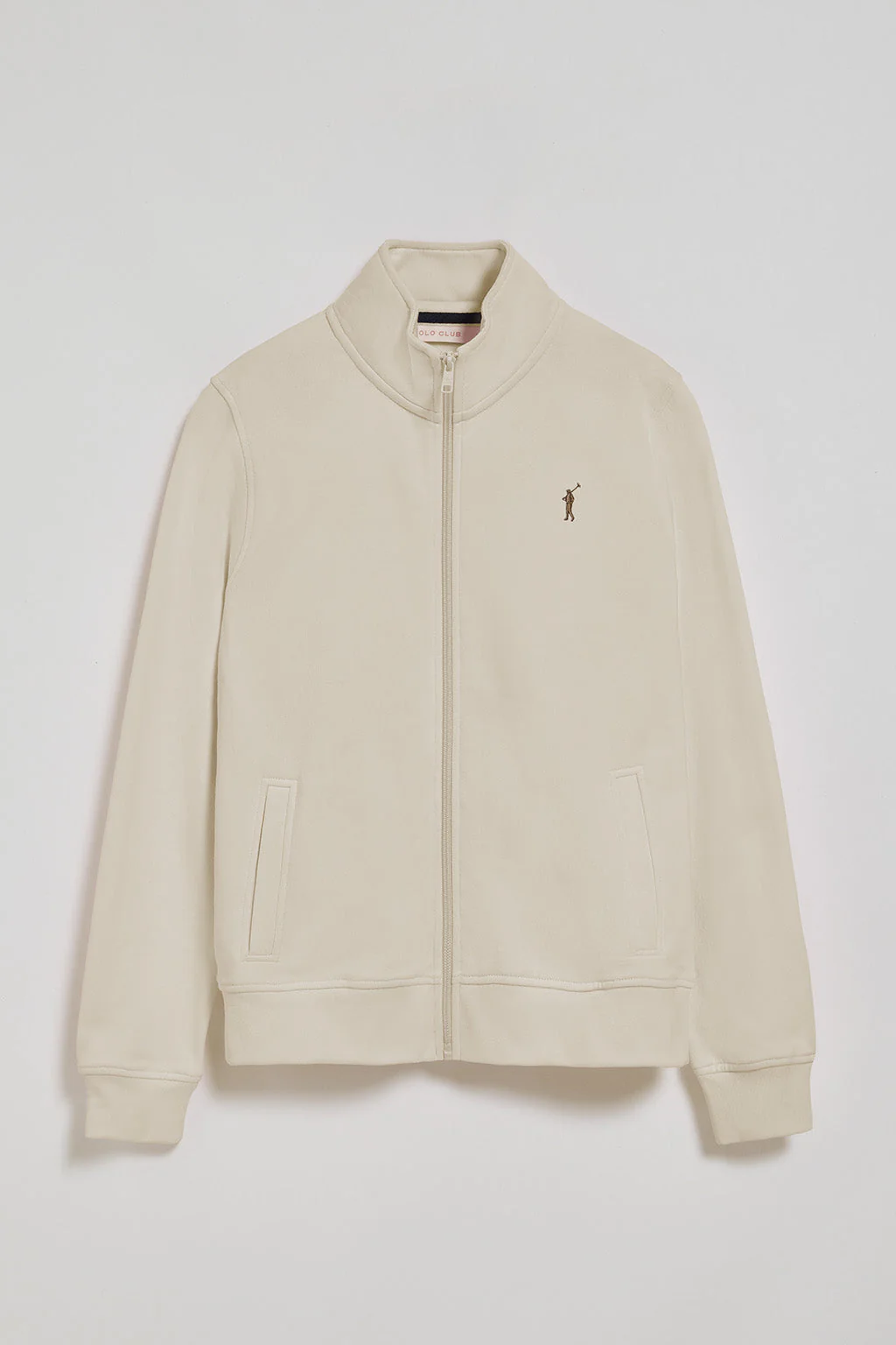 Beige high-neck zip-up sweatshirt with Rigby Go logo - Image 5