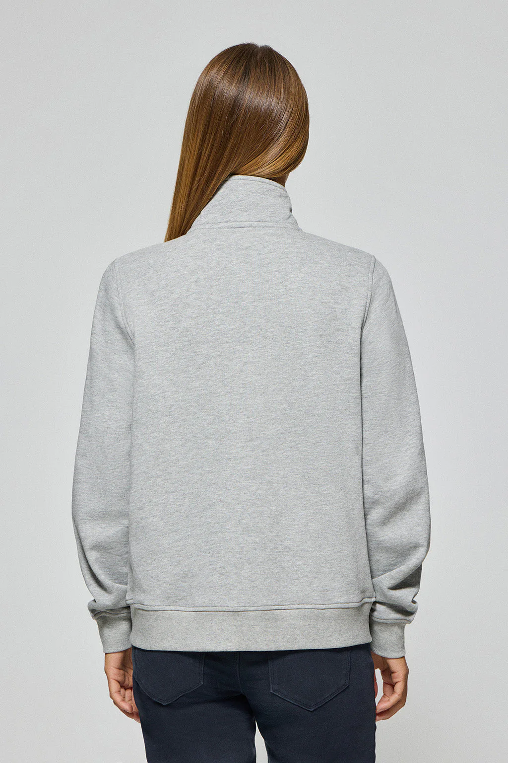 Grey-marl high-neck zip-up sweatshirt with Rigby Go logo - Image 5