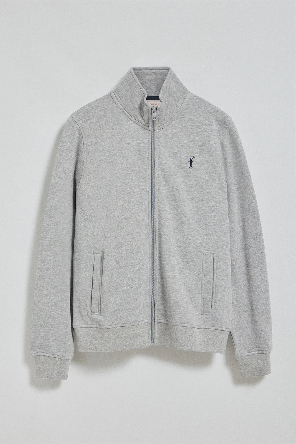 Grey-marl high-neck zip-up sweatshirt with Rigby Go logo - Image 6