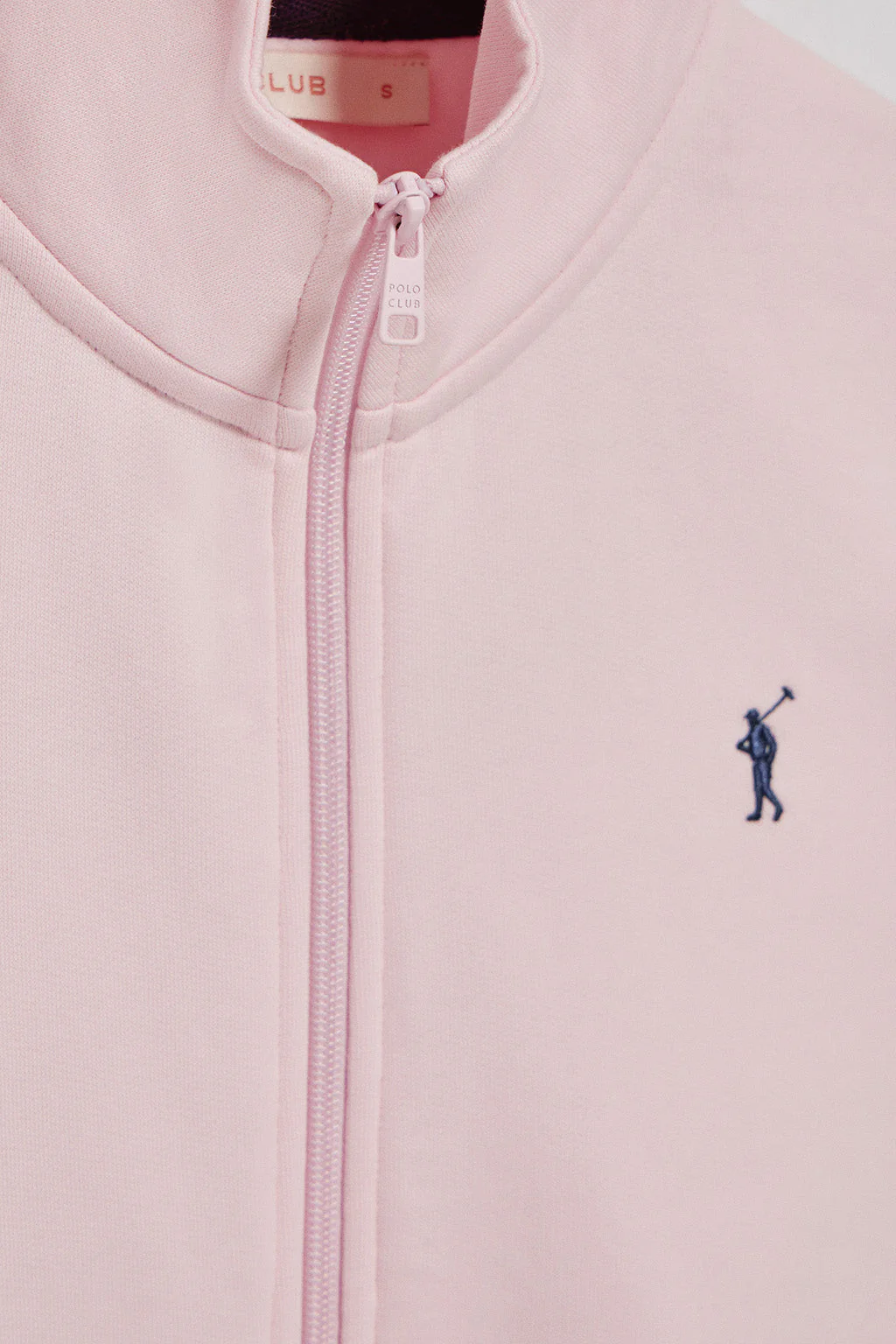 Pink high-neck zip-up sweatshirt with Rigby Go logo - Image 6
