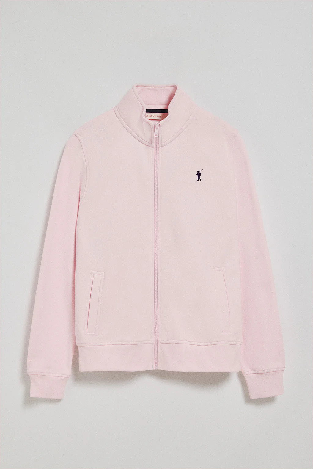 Pink high-neck zip-up sweatshirt with Rigby Go logo - Image 8