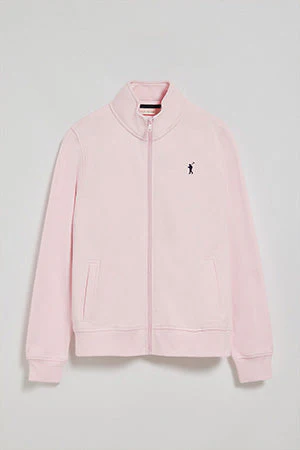 Pink high-neck zip-up sweatshirt with Rigby Go logo - Image 9