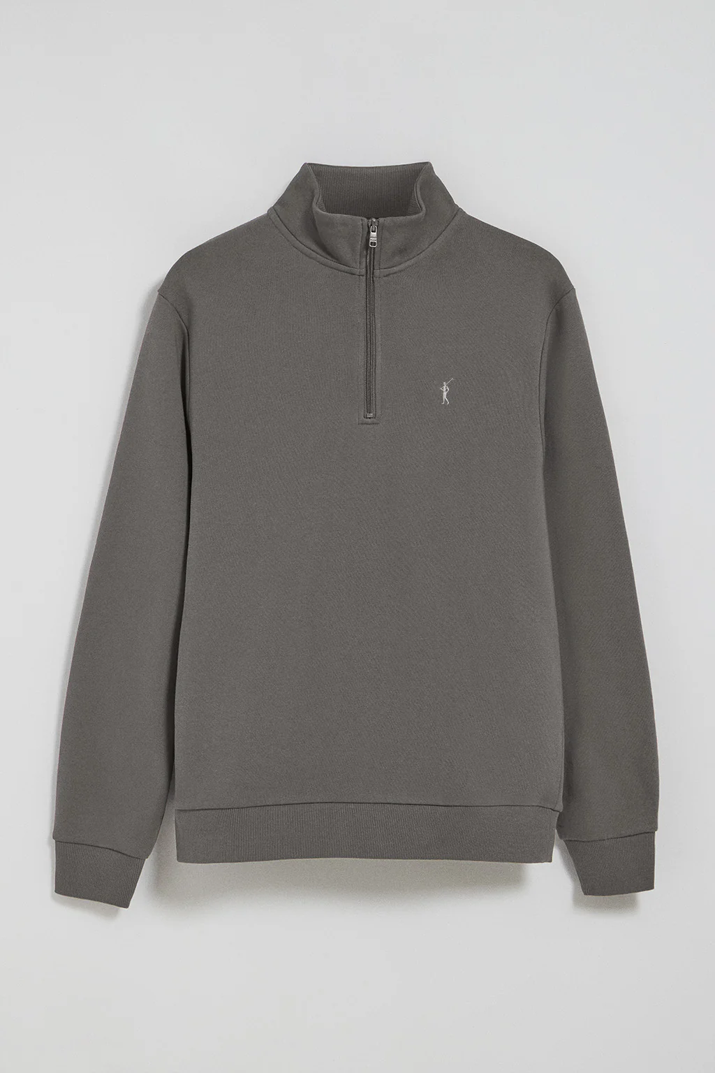 Asphalt-grey half-zip sweatshirt with Rigby Go embroidered logo - Image 5