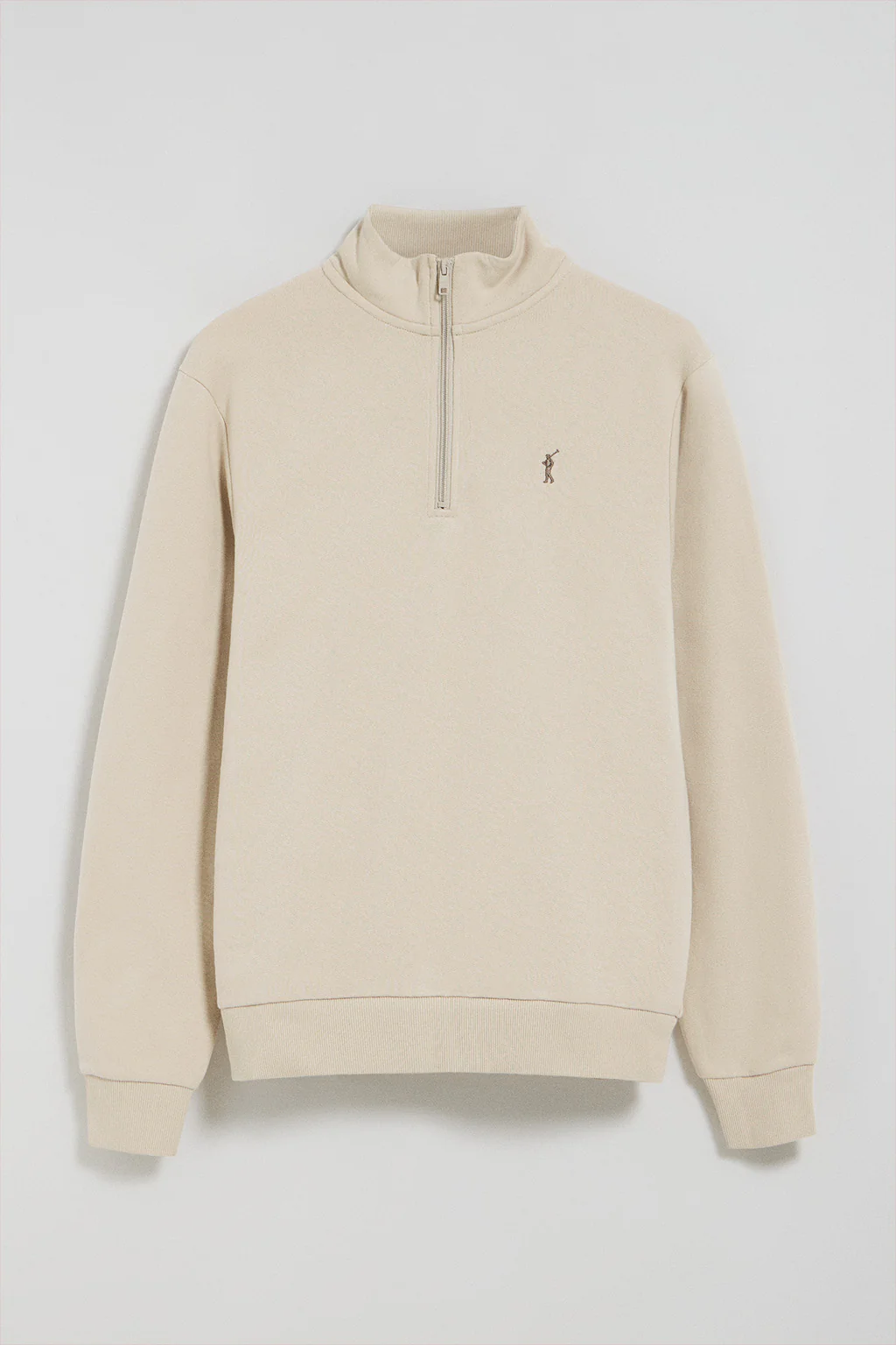 Nude half-zip sweatshirt with Rigby Go embroidered logo - Image 5