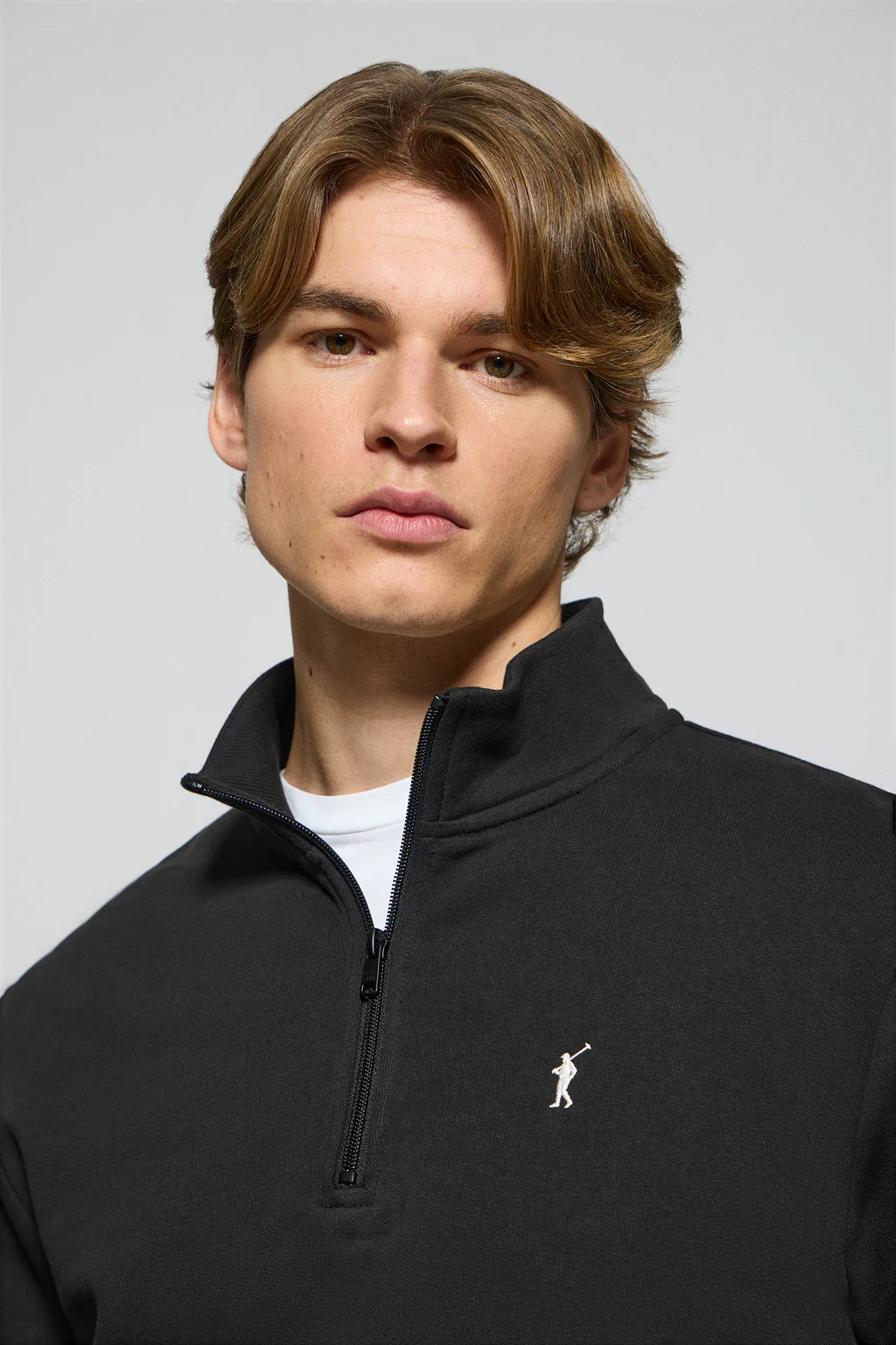 Black half-zip sweatshirt with Rigby Go embroidered logo - Image 3