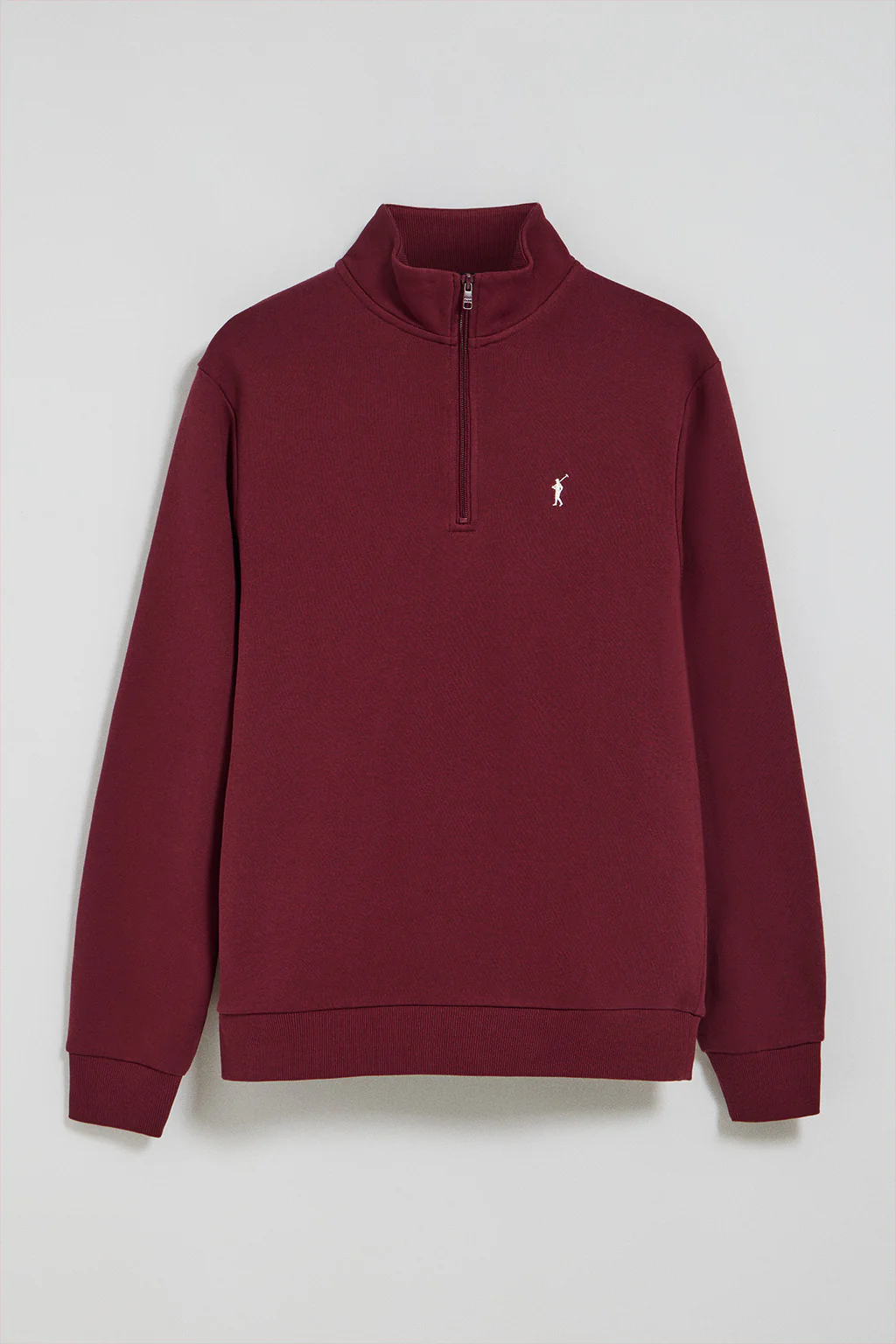 Maroon half-zip sweatshirt with Rigby Go embroidered logo - Image 5