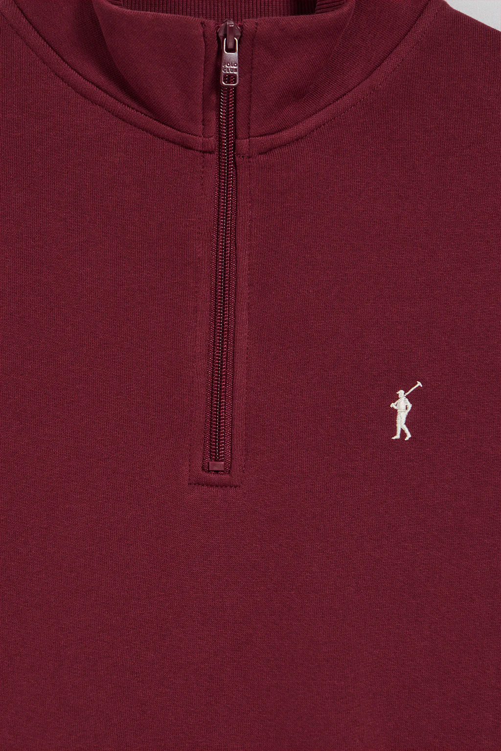 Maroon half-zip sweatshirt with Rigby Go embroidered logo - Image 7