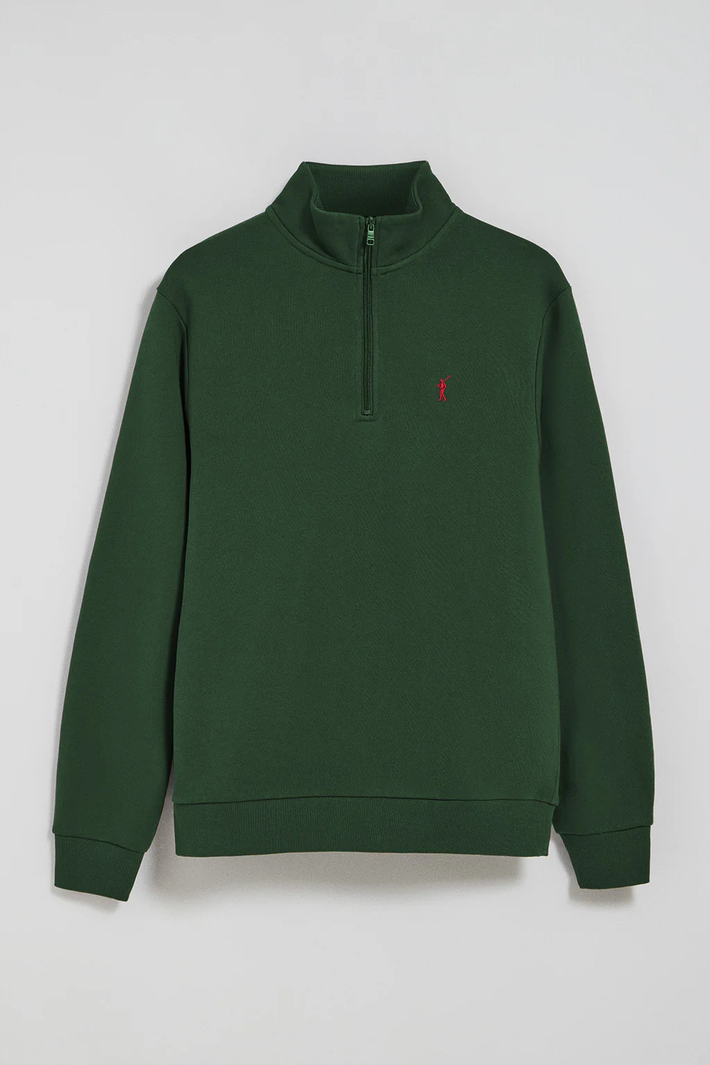 Bottle-green half-zip sweatshirt with Rigby Go embroidered logo - Image 5